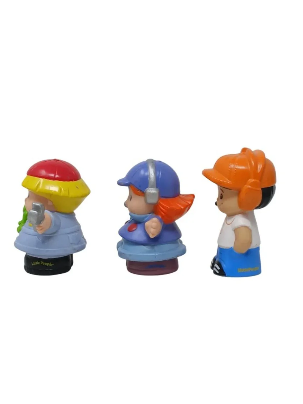3 Fisher Price Little People Boy & Girl Airplane Pilot, Mechanic # D-18